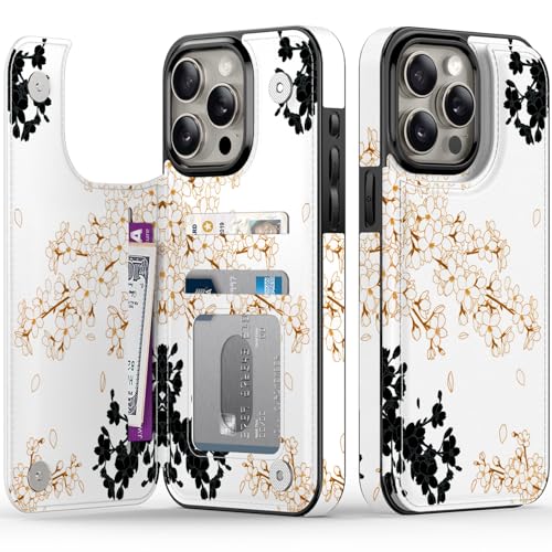 FUNMIKO Schutzhülle für iPhone 15 Pro, Brieftaschenformat, mit Kartenhalter und Geldclip, RFID-blockierend, militärischer Fallschutz, UV-gedrucktes Kunstwerk, Magnetverschluss mit Leder-Ständer FUNMIKO Schutzhülle für iPhone 15 Pro, Brieftaschenformat, mit Kartenhalter und Geldclip, RFID-blockierend, militärischer Fallschutz, UV-gedrucktes Kunstwerk, Magnetverschluss mit Leder-Ständer von FUNMIKO