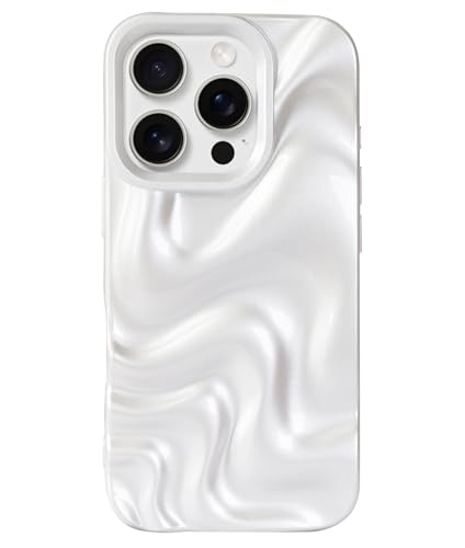 FUNMIKO Schutzhülle für iPhone 15 Pro Max, Perlweiß mit Perlglanz, für Damen von FUNMIKO