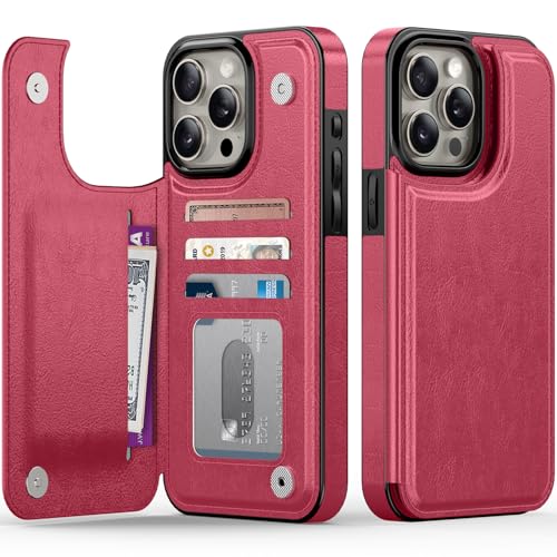 FUNMIKO Schutzhülle für iPhone 15 Pro Max mit Kartenhalter und Geldclip, RFID-blockierend, Fallschutz in Militärqualität, UV-gedrucktes Kunstwerk, Magnetverschluss mit Lederständer, Hot Pink FUNMIKO Schutzhülle für iPhone 15 Pro Max mit Kartenhalter und Geldclip, RFID-blockierend, Fallschutz in Militärqualität, UV-gedrucktes Kunstwerk, Magnetverschluss mit Lederständer, Hot Pink von FUNMIKO