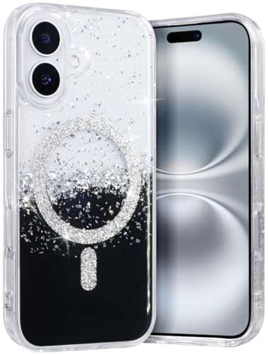 FUNMIKO Schutzhülle für iPhone 16, glitzernd, Schwarz von FUNMIKO