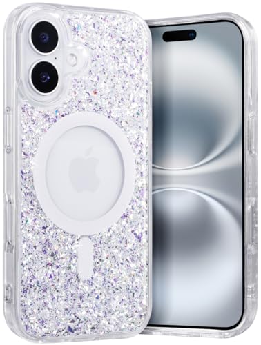 FUNMIKO Schutzhülle für iPhone 16, glitzernd, für Damen, buntes Gold von FUNMIKO