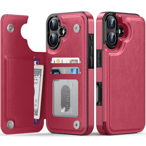 FUNMIKO Schutzhülle für iPhone 16, mit Kartenhalter, RFID-blockierend, Schutz in Militärqualität, UV-gedrucktes Kunstwerk, Magnetverschluss mit Leder-Ständer, Hot Pink FUNMIKO Schutzhülle für iPhone 16, mit Kartenhalter, RFID-blockierend, Schutz in Militärqualität, UV-gedrucktes Kunstwerk, Magnetverschluss mit Leder-Ständer, Hot Pink von FUNMIKO