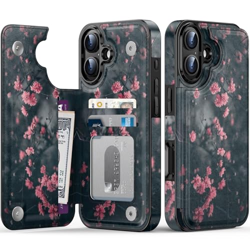FUNMIKO Schutzhülle für iPhone 16, mit Kartenhalter, RFID-blockierend, Schutz in Militärqualität, UV-gedrucktes Kunstwerk, Magnetverschluss mit Lederständer, Mystic Blooming Plum FUNMIKO Schutzhülle für iPhone 16, mit Kartenhalter, RFID-blockierend, Schutz in Militärqualität, UV-gedrucktes Kunstwerk, Magnetverschluss mit Lederständer, Mystic Blooming Plum von FUNMIKO
