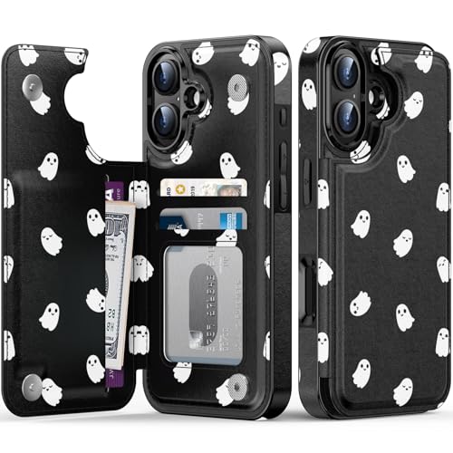 FUNMIKO Schutzhülle für iPhone 16, mit Kartenhalter, RFID-blockierend, Schutz in Militärqualität, UV-gedrucktes Kunstwerk, Magnetverschluss mit Lederständer, niedlicher Geist FUNMIKO Schutzhülle für iPhone 16, mit Kartenhalter, RFID-blockierend, Schutz in Militärqualität, UV-gedrucktes Kunstwerk, Magnetverschluss mit Lederständer, niedlicher Geist von FUNMIKO