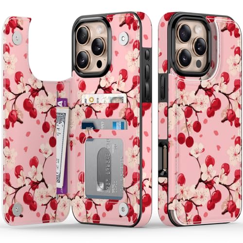 FUNMIKO Schutzhülle für iPhone 16 Pro, mit Kartenhalter, RFID-blockierend, Schutz in Militärqualität, UV-gedrucktes Kunstwerk, Magnetverschluss mit Lederständer, Kirschblüte FUNMIKO Schutzhülle für iPhone 16 Pro, mit Kartenhalter, RFID-blockierend, Schutz in Militärqualität, UV-gedrucktes Kunstwerk, Magnetverschluss mit Lederständer, Kirschblüte von FUNMIKO