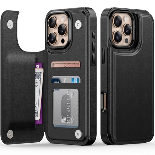 FUNMIKO Schutzhülle für iPhone 16 Pro, mit Kartenhalter, RFID-blockierend, Schutz in Militärqualität, UV-gedrucktes Kunstwerk, Magnetverschluss mit Lederständer, Schwarz FUNMIKO Schutzhülle für iPhone 16 Pro, mit Kartenhalter, RFID-blockierend, Schutz in Militärqualität, UV-gedrucktes Kunstwerk, Magnetverschluss mit Lederständer, Schwarz von FUNMIKO