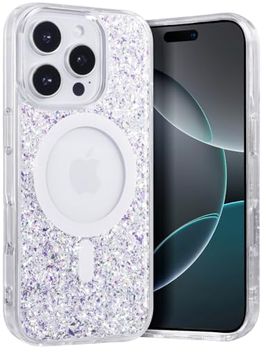 FUNMIKO Schutzhülle für iPhone 16 Pro Max, glitzernd, für Damen, buntes Gold von FUNMIKO