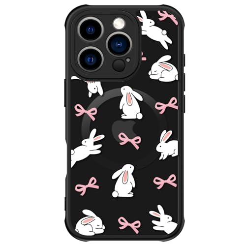 FUNMIKO Schutzhülle für iPhone 16 Pro Max, kabelloses Laden, militärischer Schutz, Wildblumen-Design für Frauen und Mädchen, rutschfeste matte Abdeckung, stoßdämpfende Ecken, entzückendes Kaninchen FUNMIKO Schutzhülle für iPhone 16 Pro Max, kabelloses Laden, militärischer Schutz, Wildblumen-Design für Frauen und Mädchen, rutschfeste matte Abdeckung, stoßdämpfende Ecken, entzückendes Kaninchen von FUNMIKO