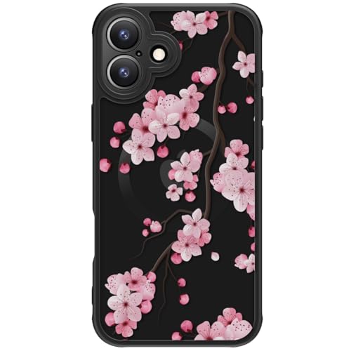 FUNMIKO iPhone 16 Hülle für iPhone 16, Kabelloses Laden, militärischer Schutz, Wildblumen-Design für Frauen Mädchen, rutschfeste matte Abdeckung, stoßdämpfende Ecken, blühende Kirschblüten FUNMIKO iPhone 16 Hülle für iPhone 16, Kabelloses Laden, militärischer Schutz, Wildblumen-Design für Frauen Mädchen, rutschfeste matte Abdeckung, stoßdämpfende Ecken, blühende Kirschblüten von FUNMIKO