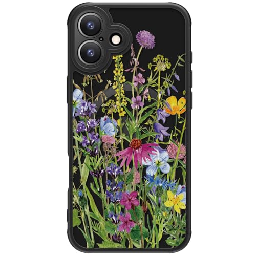 FUNMIKO iPhone 16 Hülle für iPhone 16, kabelloses Laden, militärischer Schutz, Wildblumen-Design für Frauen, Mädchen, rutschfeste matte Abdeckung, stoßdämpfende Ecken, Wildblumen-Haufen FUNMIKO iPhone 16 Hülle für iPhone 16, kabelloses Laden, militärischer Schutz, Wildblumen-Design für Frauen, Mädchen, rutschfeste matte Abdeckung, stoßdämpfende Ecken, Wildblumen-Haufen von FUNMIKO