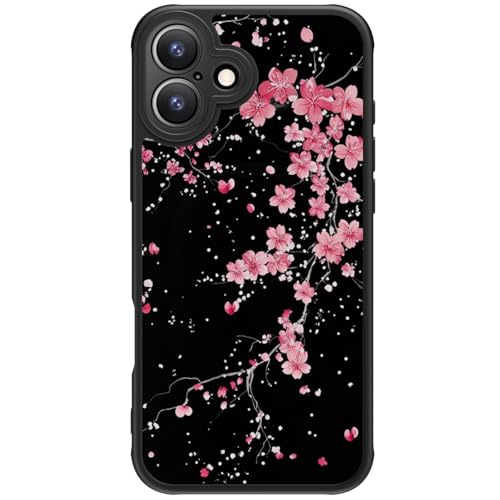 FUNMIKO iPhone 16 Plus Hülle für iPhone 16 Plus, kabelloses Laden, militärischer Schutz, Wildblumen-Design für Frauen Mädchen, rutschfeste matte Abdeckung, stoßdämpfende Ecken, Kirschblüten im Dunkeln FUNMIKO iPhone 16 Plus Hülle für iPhone 16 Plus, kabelloses Laden, militärischer Schutz, Wildblumen-Design für Frauen Mädchen, rutschfeste matte Abdeckung, stoßdämpfende Ecken, Kirschblüten im Dunkeln von FUNMIKO