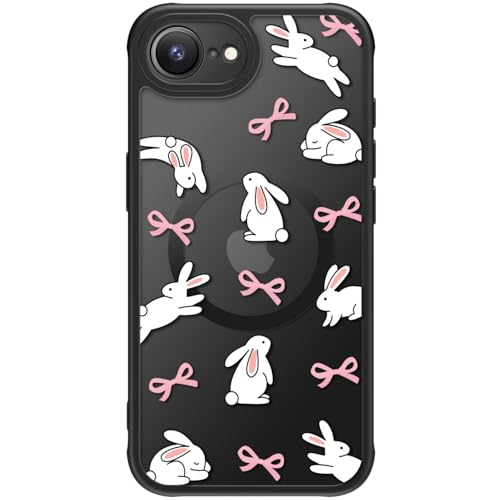 FUNMIKO iPhone 16e Hülle für iPhone 16e, Kabelloses Laden, militärischer Schutz, Wildblumen-Design für Frauen Mädchen, rutschfeste matte Abdeckung, stoßdämpfende Ecken, entzückendes Kaninchen und FUNMIKO iPhone 16e Hülle für iPhone 16e, Kabelloses Laden, militärischer Schutz, Wildblumen-Design für Frauen Mädchen, rutschfeste matte Abdeckung, stoßdämpfende Ecken, entzückendes Kaninchen und von FUNMIKO