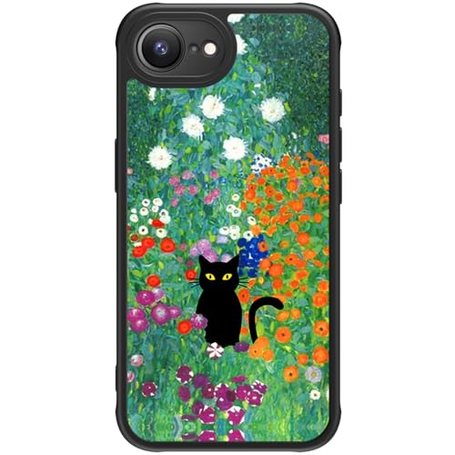 FUNMIKO iPhone 16e Hülle für iPhone 16e, Kabelloses Laden Militär Grade Schutz Wildblume Design für Frauen Mädchen Anti-Rutsch Matte Cover Stoßdämpfende Ecken Schwarze Katze im Blumen FUNMIKO iPhone 16e Hülle für iPhone 16e, Kabelloses Laden Militär Grade Schutz Wildblume Design für Frauen Mädchen Anti-Rutsch Matte Cover Stoßdämpfende Ecken Schwarze Katze im Blumen von FUNMIKO