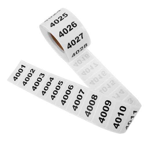 FUNNETOYU 1 Roll Nummerierte Inventaraufkleber Selbstklebende Etiketten Aufkleber Roll Für Effiziente Lagerverwaltung Etikett Und Artikelklassifizierung 4001-5000 FUNNETOYU 1 Roll Nummerierte Inventaraufkleber Selbstklebende Etiketten Aufkleber Roll Für Effiziente Lagerverwaltung Etikett Und Artikelklassifizierung 4001-5000 von FUNNETOYU