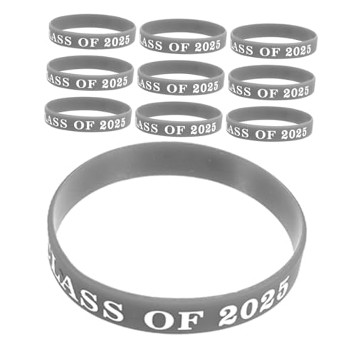 FUNNETOYU 10 Stück Armbänder für die Abschlussfeier Abschluss-Silikonarmband“: Abschlussfeier Armbänder Feierliche Armbänder Artikel Party Graduierungsarmbänder Fußballmasse Kieselgel Silver von FUNNETOYU