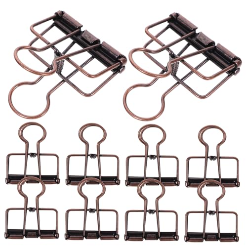 FUNNETOYU 10 Stück Hohlverdünnungsklemme Bindemittel extra große Büroklammer Binder Büroklammer Papierclips Zwischenablage mit sortiert Metallclip Bindeklammern Metall Büroklammern Legierung von FUNNETOYU