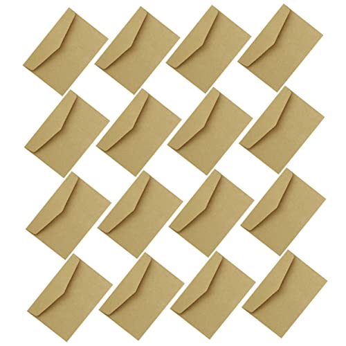 FUNNETOYU 100Stücke Mini Umschläge aus Kraftpapier Blanko Retro Umschläge für Einladungen Fotoumschläge und Dokumentenaufbewahrung Hochwertige Langlebige Briefumschläge im Klassischen von FUNNETOYU