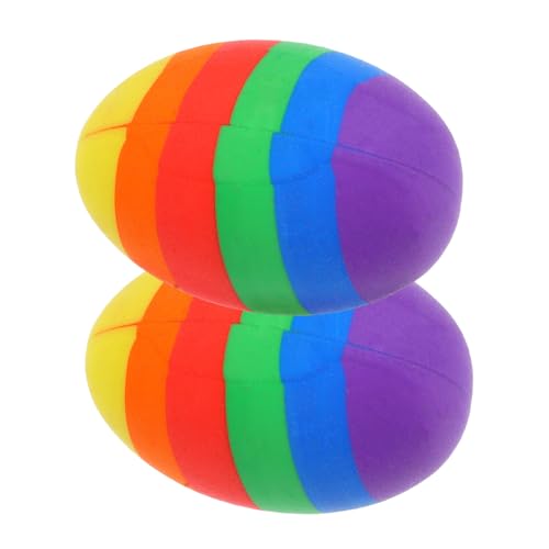 FUNNETOYU 2 Stück Osterei-Radiergummi geschenkideen ostern Radierer bunt Radierer Schulanfang Radiergummis winzig Eier Party behandeln Pastell Mini-Radierer von FUNNETOYU
