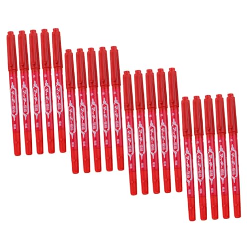 FUNNETOYU 20 Stück doppelseitiger Markierungsstift ölig Malerei Dual dauerhaft Markierungen bürogadges stationery fluoreszierende stifte Mehrzweck-Ölmarker Umrisszeichnungsmarker Plastik rot von FUNNETOYU