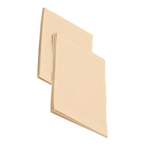 FUNNETOYU 200 Stück Vintage-briefpapier, A5, Liniertes Kraft-schreibpapier, Altmodische Umschlagblätter Für Persönliche Briefe, Tagebücher Und Kunstprojekte von FUNNETOYU