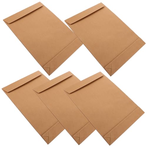 FUNNETOYU 5 Stück Dokumententasche Aus Kraftpapier Ordner Dokumentieren Fünf Büro Datei Basteltaschen Kleine Papiertüten Umschlag Aktentasche Dokumentenumschlag Verpackungsbeutel Light Brown von FUNNETOYU