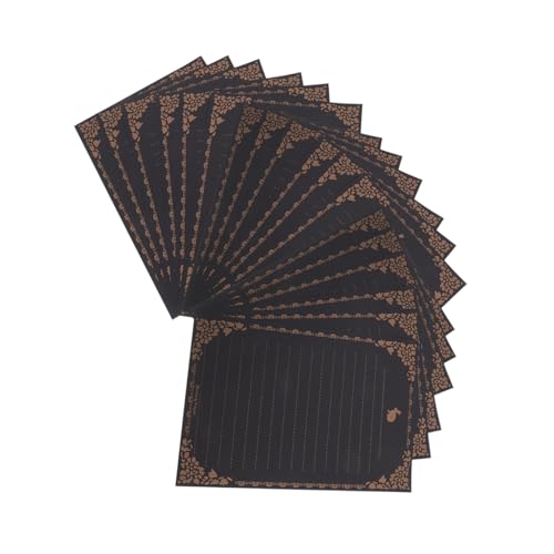 FUNNETOYU 50 Blatt Retro -Spitzenbriefpapier Schreibpapier Brief aus Papier Vintage Briefpapier Retro-Briefpapiere süßes briefpapier Papier für Einladung Black von FUNNETOYU