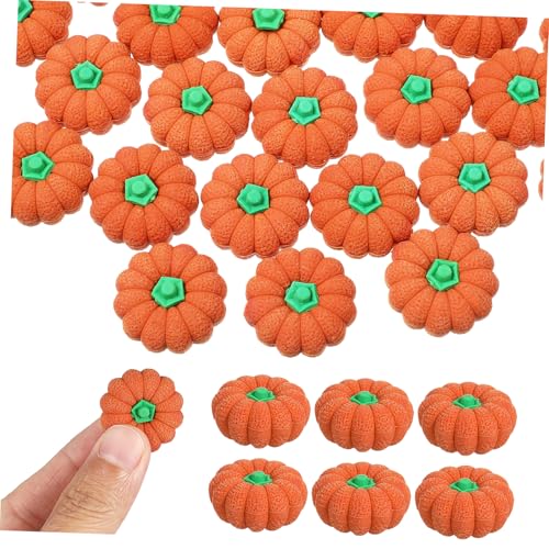 FUNNETOYU 50 Stück Kürbis Radiergummi Halloween Mini Klassenzimmer gut für sortiert nehmen Party Studenten Pastell klein neuartige Radiergummis Goodie-Bag-Füller Orange von FUNNETOYU