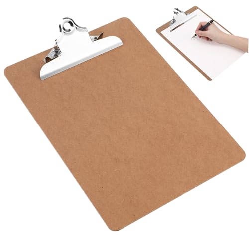 FUNNETOYU 6 Stück Leistungsstarker Ordnerordner Dokumentdateihalter A4 Aktenordner Board dokumentieren falten Briefpapier Klemmbretter Reißbrett-Clips tragbares Klemmbrett MDF (Dichteplatte) von FUNNETOYU