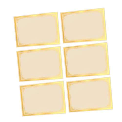 FUNNETOYU 6pcs Blank Zertifikatpapier Zum Drucken Mit Goldfoliengrenze Für Schulpreis -abschlusszertifikate Mitarbeiter Anerkennung von FUNNETOYU