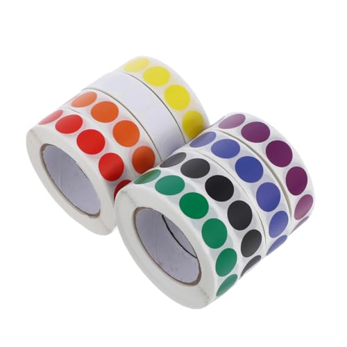 FUNNETOYU 8 Rollen/8000 Pcs Runde Farbcodierungsbezeichnungen Roll Dot -aufkleber Kleber Farbiger Kreisaufkleber Für Die Inventarklassifizierung Der Dateiklassifizierung von FUNNETOYU