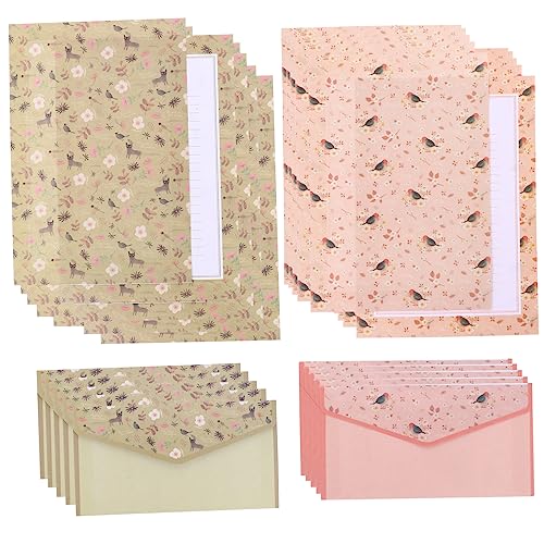 FUNNETOYU 90Stücke Briefpapier Set mit Blumenmuster Briefpapier und Umschläge Umweltfreundliches Schreibpapier für Einladungen Dankeskarten und Persönliche Briefe von FUNNETOYU