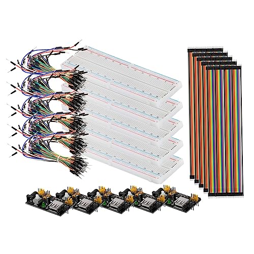 FUNNETOYU Breadboard mit Netzteilmodul Jumper Drähten Lernset für Elektronikprojekte Tragbar Steckbrett FUNNETOYU Breadboard mit Netzteilmodul Jumper Drähten Lernset für Elektronikprojekte Tragbar Steckbrett von FUNNETOYU