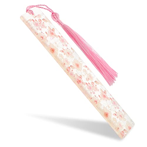 FUNNETOYU Dekoratives Lesezeichen aus Getrockneten Blumen Epoxy Seitenmarker mit Quasten für Leichtes und Langlebiges Lesezeichen von FUNNETOYU
