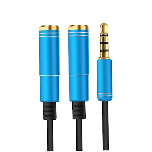 FUNNETOYU Headset Splitterkabel für Kopfhörer Mikrofon Audio Splitter für Stereo Sound Blau mit Vergoldeten Anschlüssen für PC Smartphones FUNNETOYU Headset Splitterkabel für Kopfhörer Mikrofon Audio Splitter für Stereo Sound Blau mit Vergoldeten Anschlüssen für PC Smartphones von FUNNETOYU