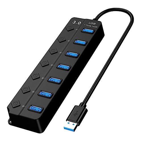 FUNNETOYU Hub Port USB Splitter mit Individuell Schaltbaren Tasten Hochgeschwindigkeitsdatenübertragung für Laptop PC Praktischer Multi Port FUNNETOYU Hub Port USB Splitter mit Individuell Schaltbaren Tasten Hochgeschwindigkeitsdatenübertragung für Laptop PC Praktischer Multi Port von FUNNETOYU