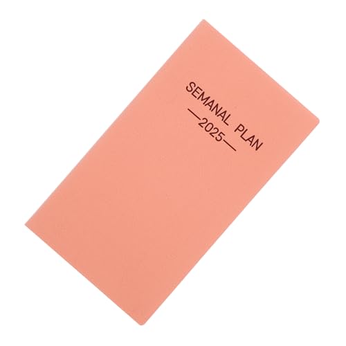 FUNNETOYU Spanischer Zeitplan Notizbuch Planen Tragbar Büro Zeitplaner Kalender Klein Notizbilder Wöchentlicher Zeitplanblock Unterlage Notizbücher Woche Tasche Papier Rosa von FUNNETOYU