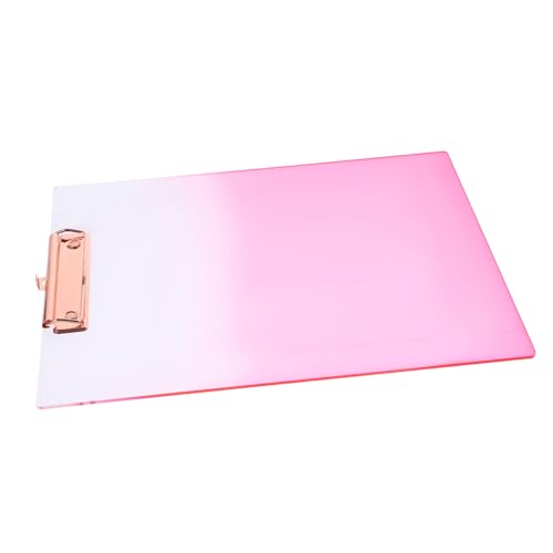 FUNNETOYU Zwischenablage Pflegeklemmbrett Schreibwaren Büro-klemmbrett Bretter A4-klemmbrett Multifunktions-klemmbrett Schule Schreibhilfe Klemmbrett Mit Tragbares A4-board Datei Acryl Rosa von FUNNETOYU