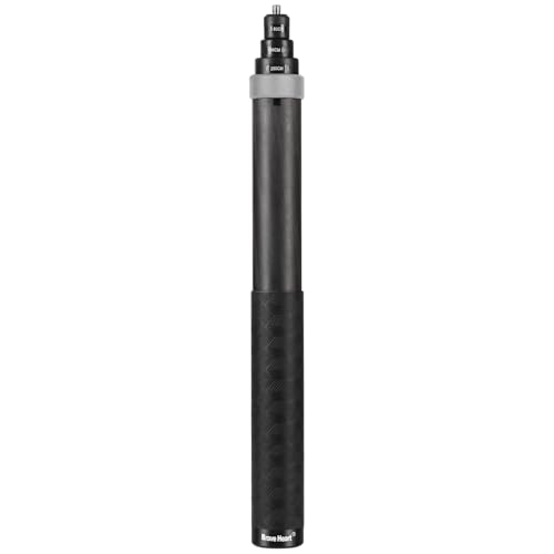 Funnyfox Selfie-Stick aus Kohlefaser, unsichtbar, 33 cm verlängert auf 2 m, für Insta360 Insta 360 X5 X4, X3, X2, X One RS, für GoPro Hero 13, 12, 11, 10, 9, 8 Action-Kameras (grau, 2 m) von FUNNYFOX