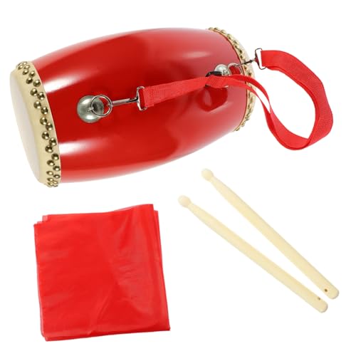 FUNOMOCYA 1 Satz Taille Drum Toys Schlagzeug Kauwid Erwachsene Hüfttrommel Handtrommel für trommel Chinesische Perkussion traditionelle chinesische Trommel Rindsleder rot von FUNOMOCYA