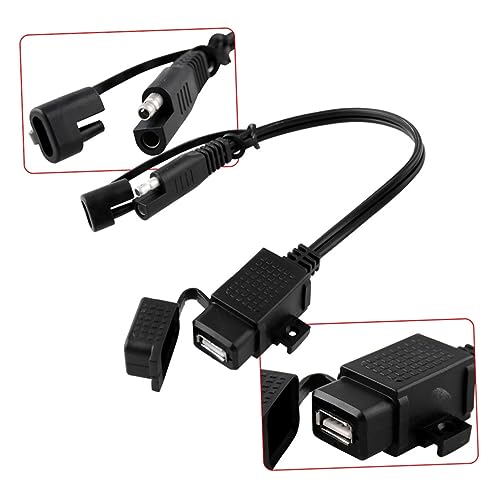 FUNOMOCYA 12V Dual USB Ladegerät Adapter für Motorräder mit Inline Sicherung SAE zu USB Handy und GPS Charger Einsetzbar für Fahrzeuge FUNOMOCYA 12V Dual USB Ladegerät Adapter für Motorräder mit Inline Sicherung SAE zu USB Handy und GPS Charger Einsetzbar für Fahrzeuge von FUNOMOCYA
