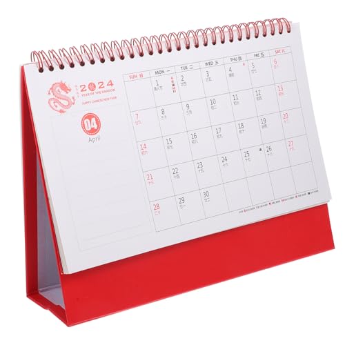 FUNOMOCYA 2024 Desktop-Kalender „Jahr des Drachen“. monatlicher Tischkalender Schreibtisch bauernkalender tischkalender basteln Kalender im chinesischen Stil dekorativer Monatskalender von FUNOMOCYA