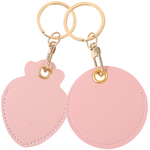 FUNOMOCYA 2Stücke Halter PU Schutzabdeckung für Schlüsselanhänger Kompakte Kirschblüten und Karotten für Schlüssel und Karten von FUNOMOCYA