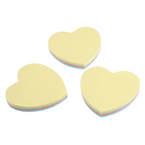 FUNOMOCYA 3 Stück Herzförmige klebrige Noten geformt Papier Herzen sehen klein Valentines Blau Pads Herzförmige Notizzettel Post-Memo in Herzform Notizbilder klebriges Lesezeichen Zeitnotiz von FUNOMOCYA