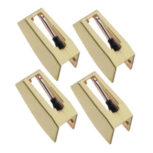 FUNOMOCYA 4 Stück Stiftkassette Vinyl Schnell Ersatz-plattenspielernadel Plattenspieler-schallplattennadel Rekord-pin Plattenspielernadel Universal Golden Aluminium von FUNOMOCYA