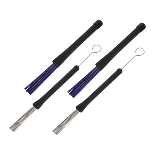 FUNOMOCYA 4Stücke Teiliges Trommelbürsten Set Einstellbare Teleskop Trommelbürste Für Jazz Und Snare Drums Langlebig Und Leicht Und Nylonbürsten von FUNOMOCYA