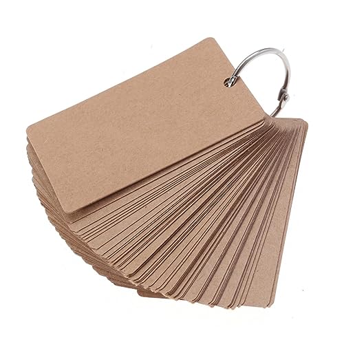 FUNOMOCYA 50 Kraftpapier klebrige Notizen hoch Karteikarten kleine Notizkarten Stichworte Index leere Karten Mini Ring Lernkarten DIY-Grußkarte von FUNOMOCYA