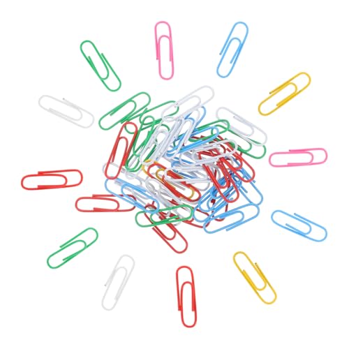 FUNOMOCYA 50 Stück Farbige Büroklammern dokumentieren geformt Metallpapierklammern Klemme Mini -Papierclips Befestigungsclips für Dokumente Zeitungsclip Dokumentpapierclips Eisen Bunt von FUNOMOCYA