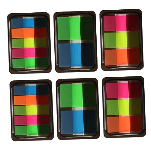 FUNOMOCYA 6 Boxen Fluoreszierende Haftnotizen Notebook-Aufkleber selbst- Markieren Notizen für Seitenmarkierungen lesezeichen bookmarks Aufkleber für Notizblock Klebeetiketten das Haustier von FUNOMOCYA