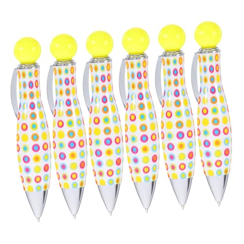 FUNOMOCYA 6 Stück Kleinspenstballstift Stift Aus Massivem Messing Coole Stifte Für Kurzer Kugelschreiber Tintenroller Farbwechselstifte Lustiger Stift Bowling-pins Yellow Metall von FUNOMOCYA