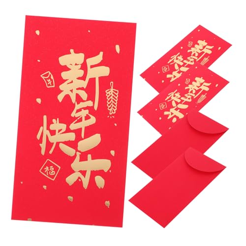 FUNOMOCYA 6 Stück Rote Umschlagtasche für das neue Jahr Jahr Umschläge für Geld Produkt Geldumschlag chinese new year chinesisch neujahr festoon papierrotes paket Geldbeutel von FUNOMOCYA